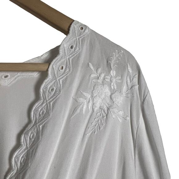 Soft Surroundings Melissani White Embroidered Eyelet Tunic Blouse Size Large - Picture 6 of 15